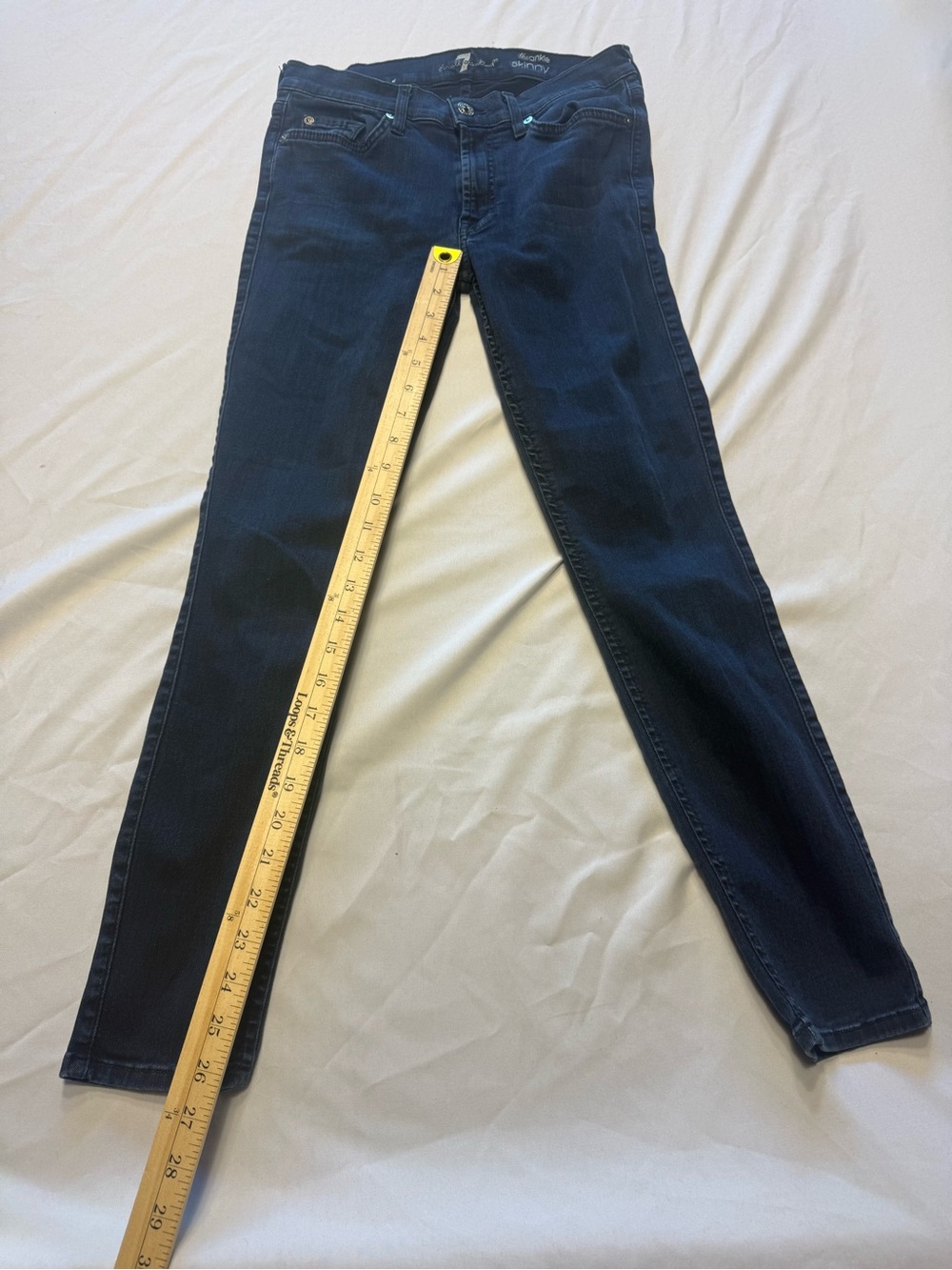 7 For All Mankind Men's Dark Blue Skinny Jeans